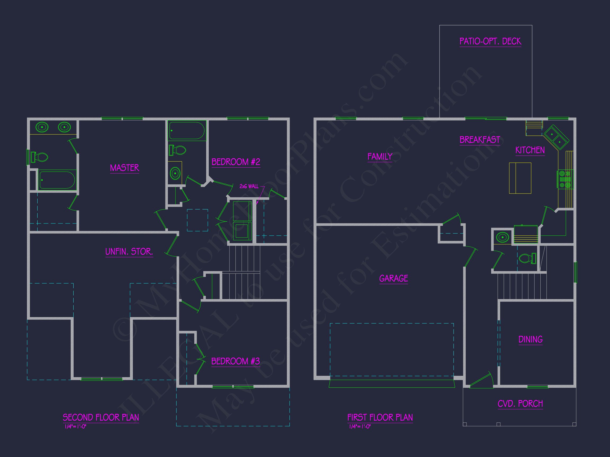 Modern house Plan with 2 Stories, 3 Beds, and Open Designs