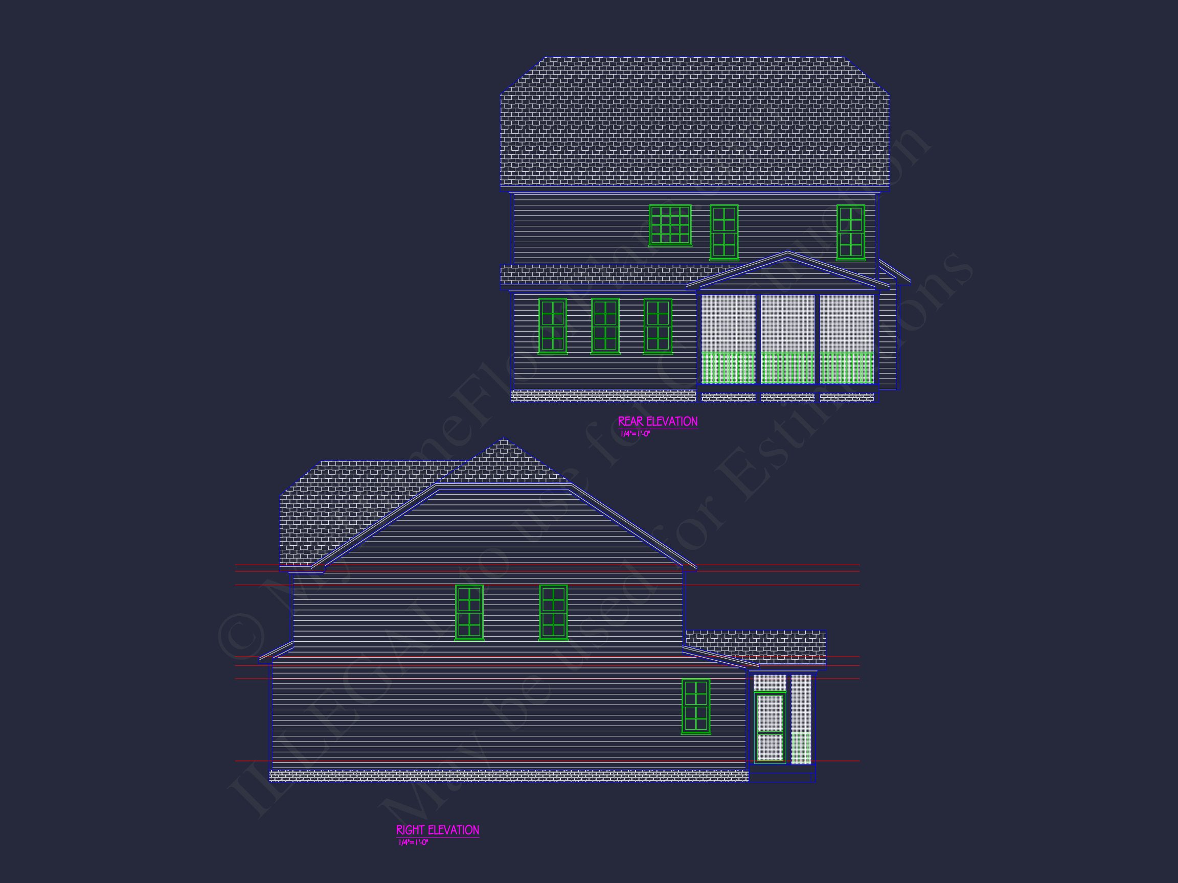 Modern house Plan with 2 Stories,CAD Blueprint & Features
