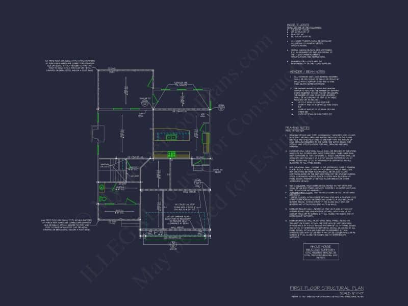 Modern house Plan with 2 Stories, CAD Blueprint & Features