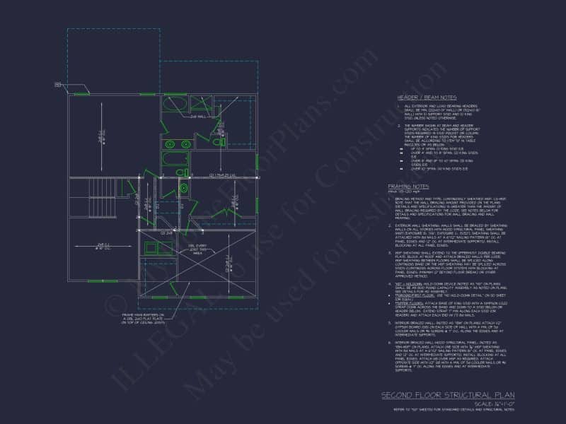 Modern house Plan with 2 Stories, CAD Blueprint & Features