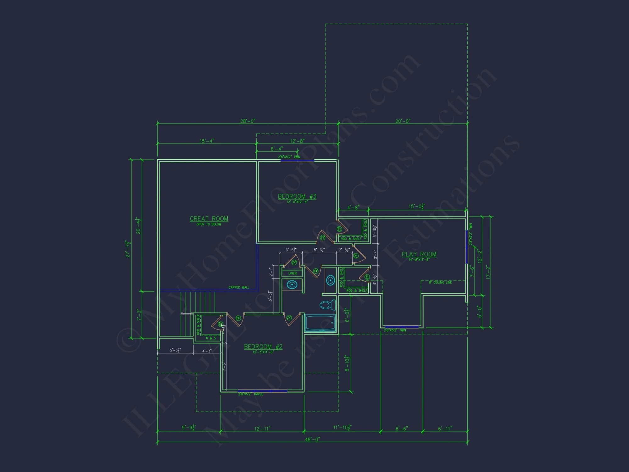 Modern house Plan with 2-Story Blueprint & CAD Designs