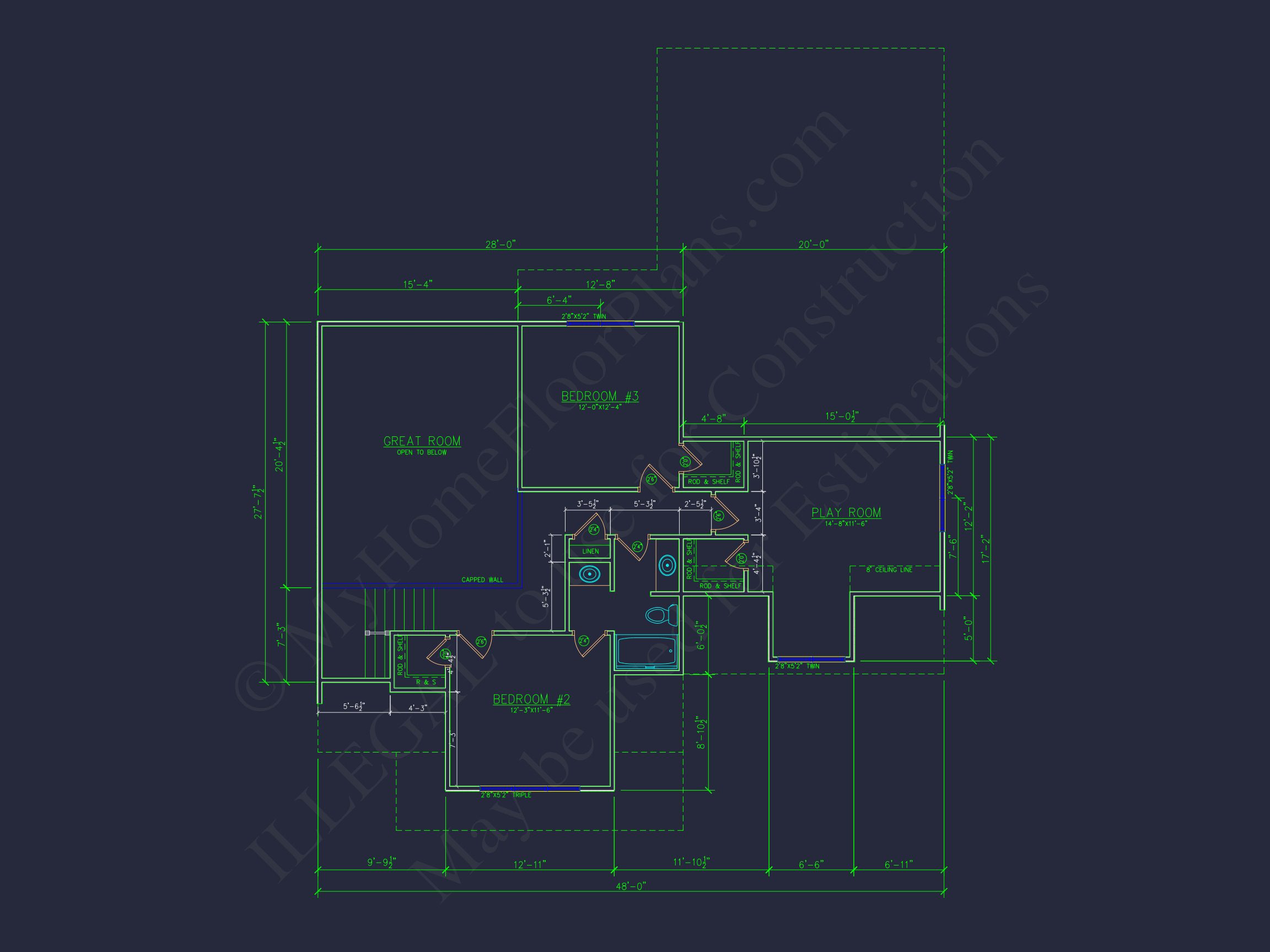 Modern house Plan with 2-Story Blueprint & CAD Designs