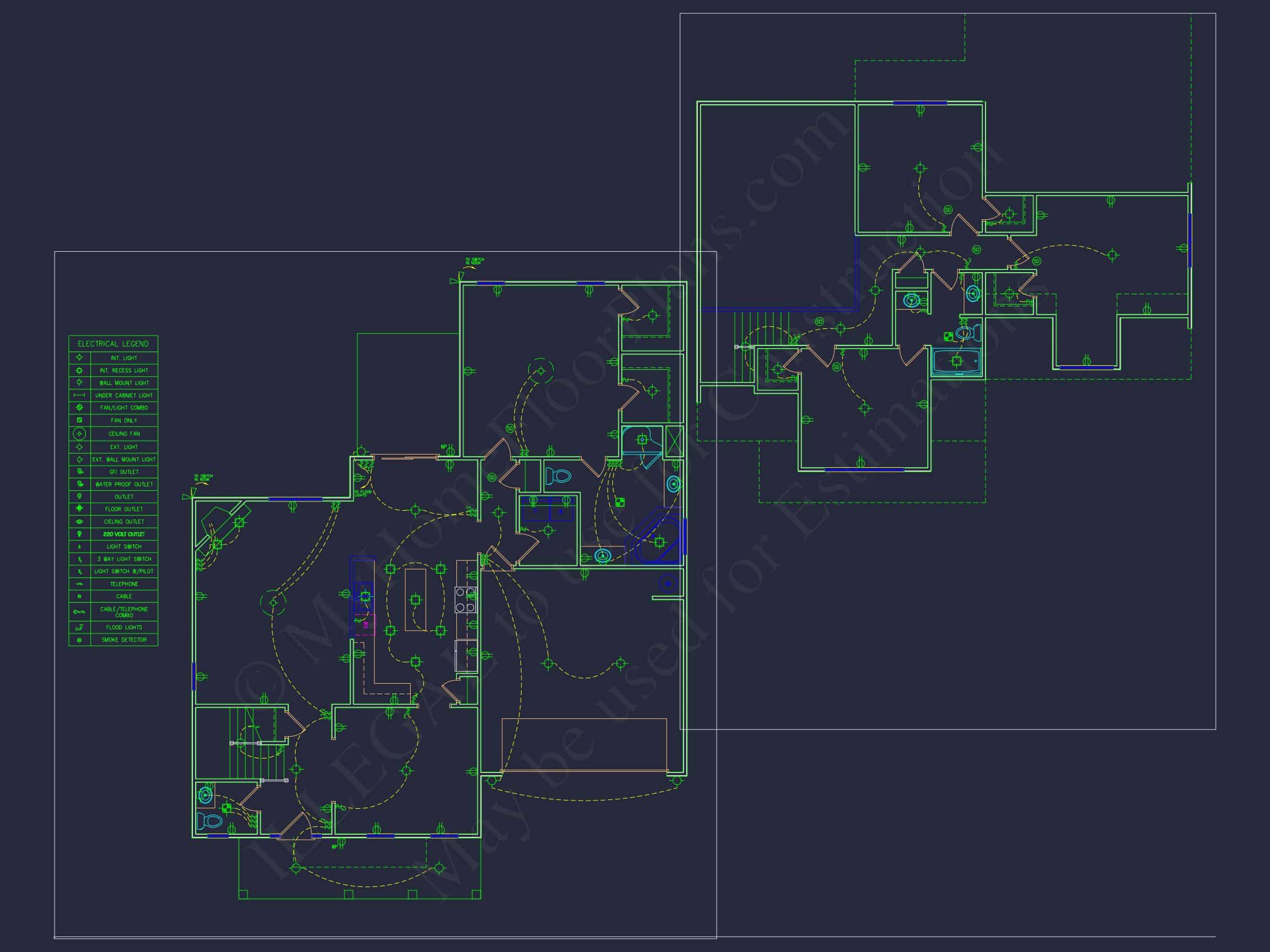 Modern house Plan with 2-Story Blueprint & CAD Designs
