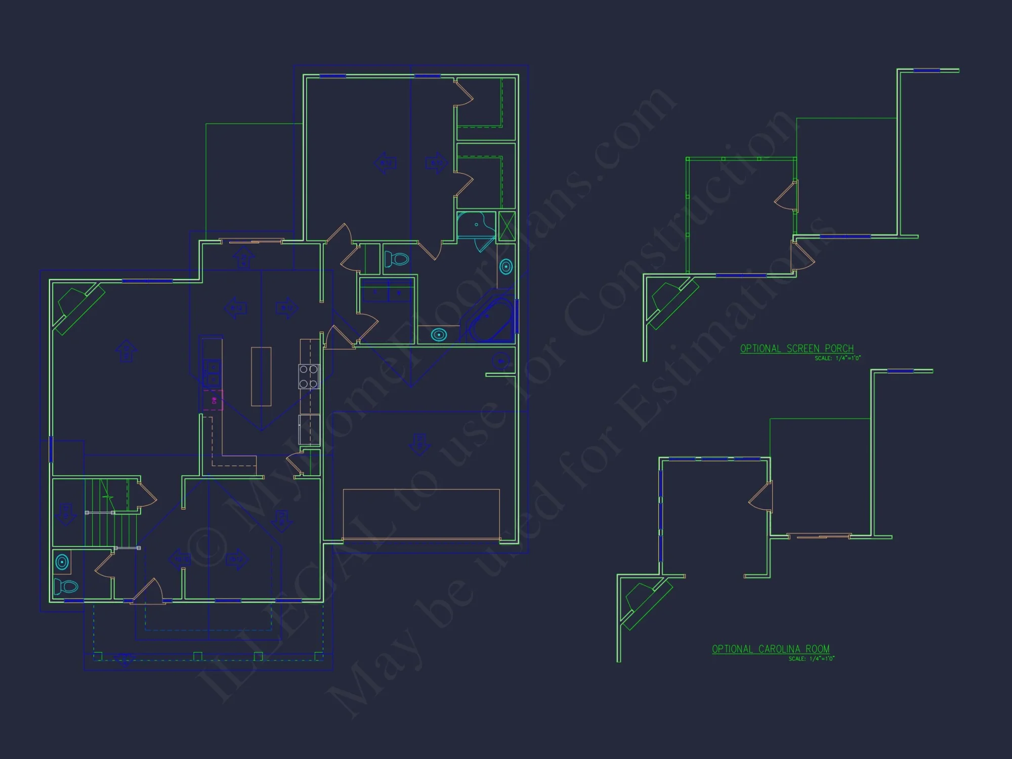 Modern house Plan with 2-Story Blueprint & CAD Designs