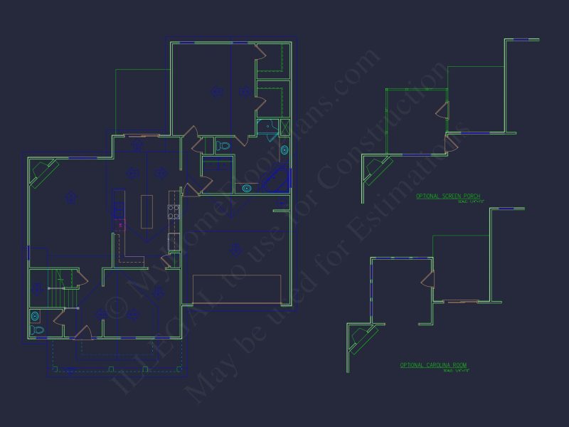 Modern house Plan with 2-Story Blueprint & CAD Designs