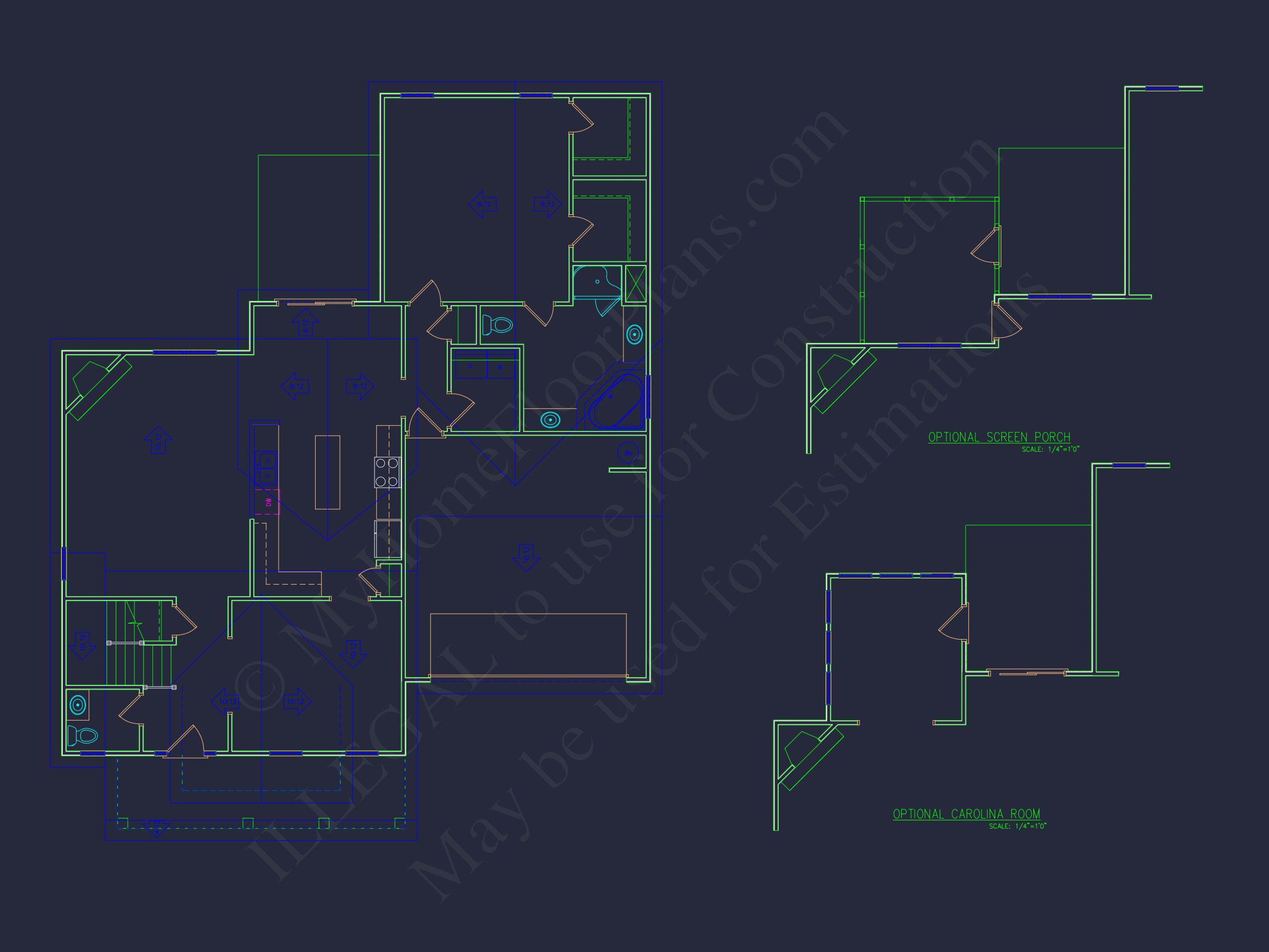 Modern house Plan with 2-Story Blueprint & CAD Designs