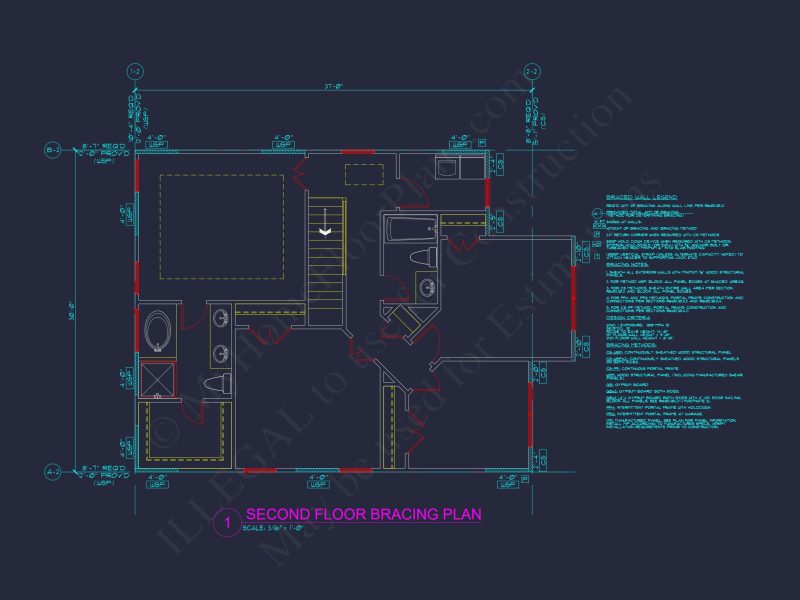 Modern house Plan with 2-Story CAD Blueprint and Unique Designs