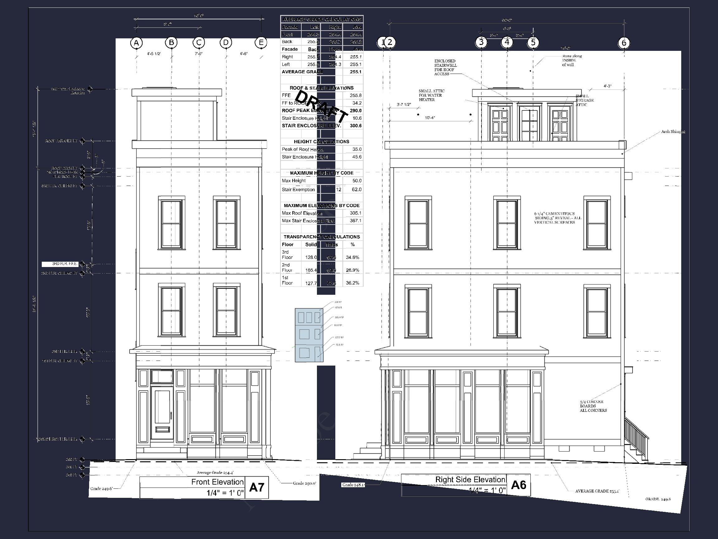 Modern house Plan with 3 Floors and CAD Architecture Designs
