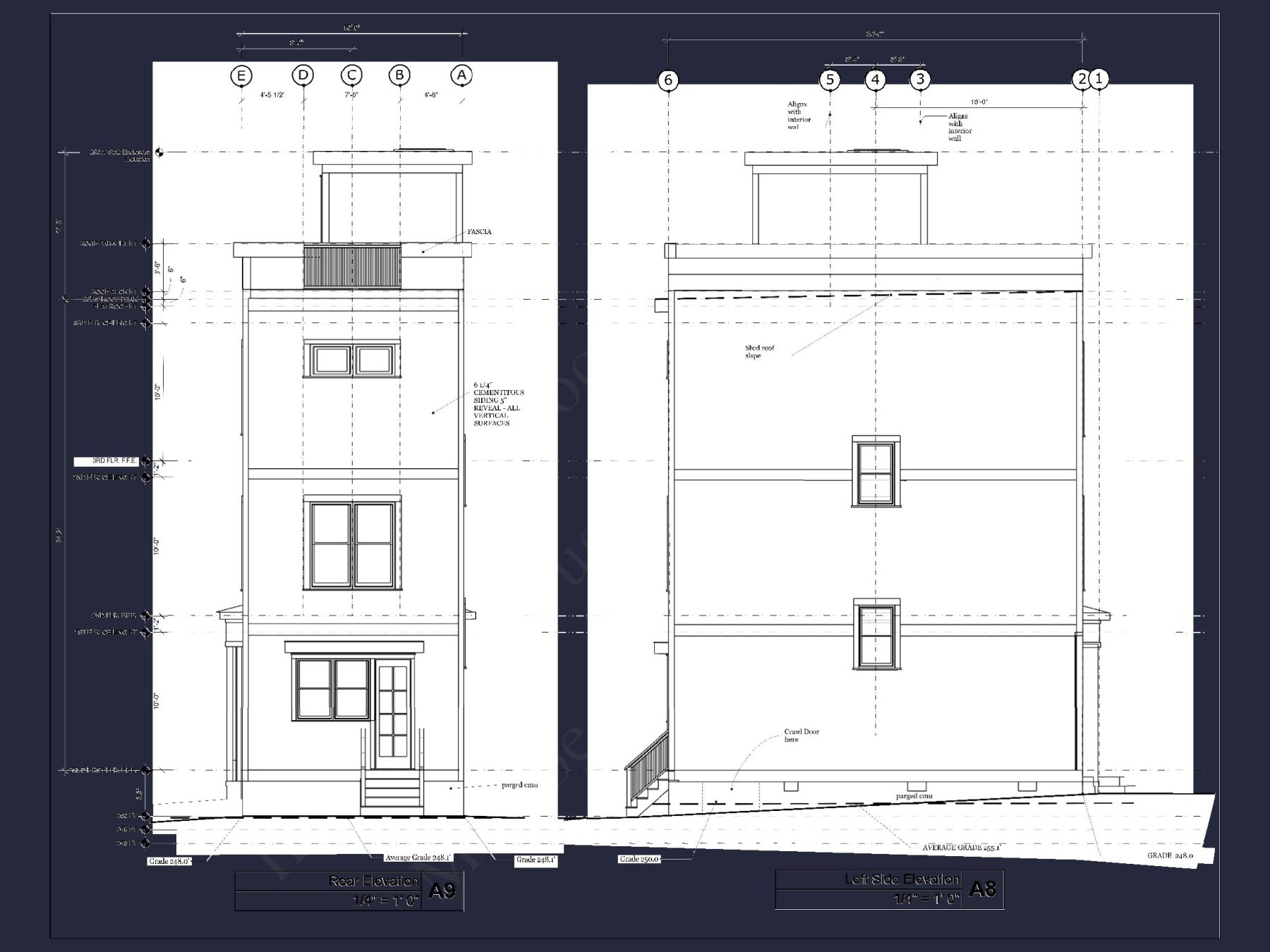 Modern house Plan with 3 Floors and CAD Architecture Designs