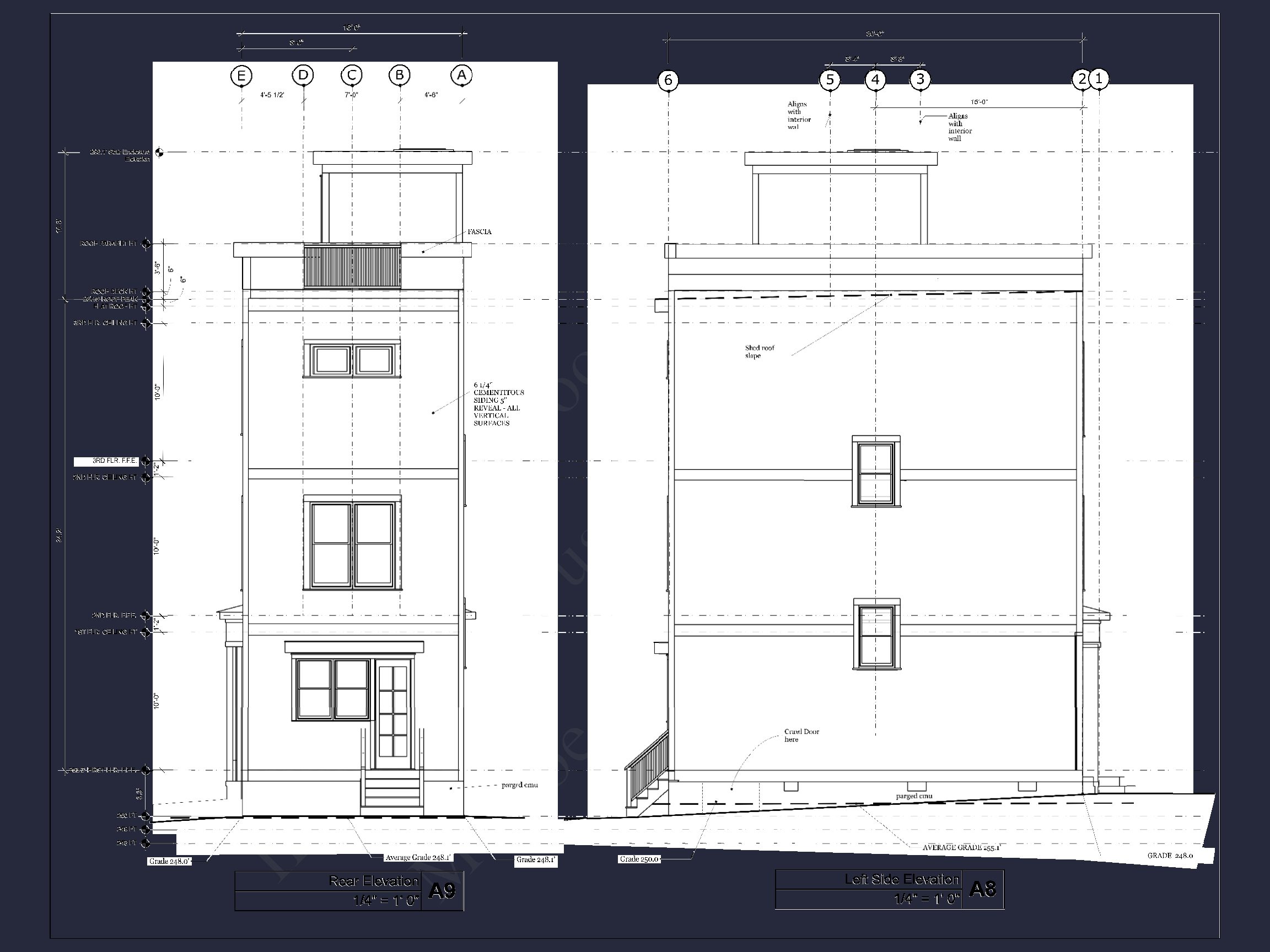 Modern house Plan with 3 Floors and CAD Architecture Designs