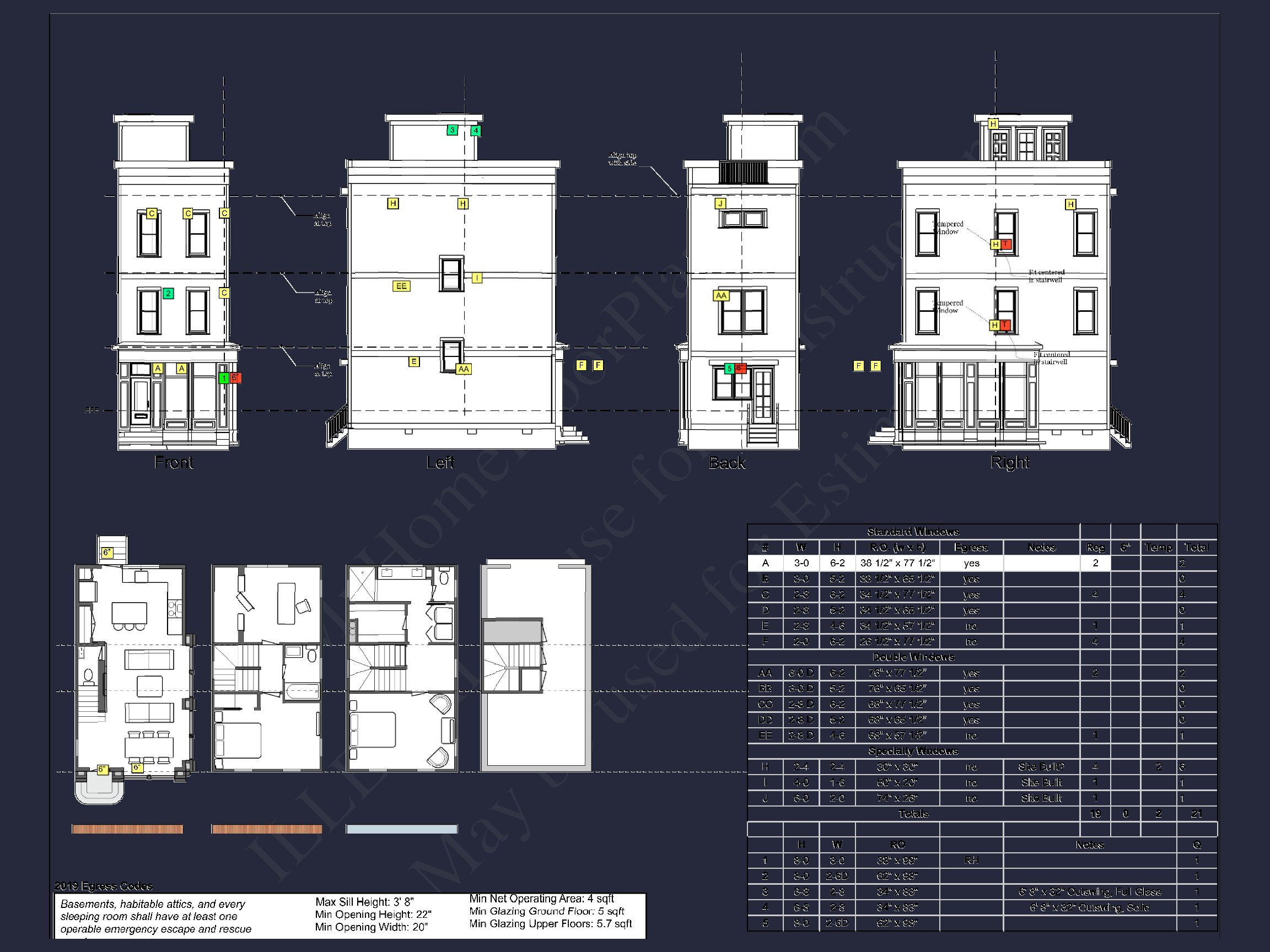 Modern house Plan with 3 Floors and CAD Architecture Designs