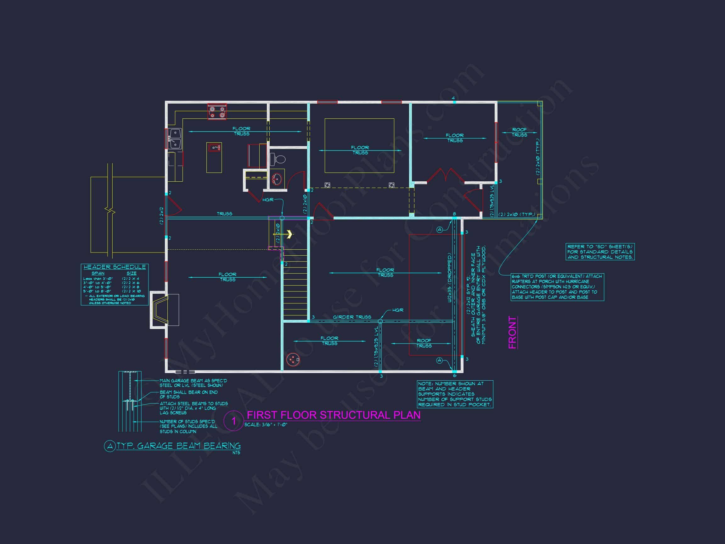 Modern house Plan with 4 Bedrooms,2 Stories & CAD Designs