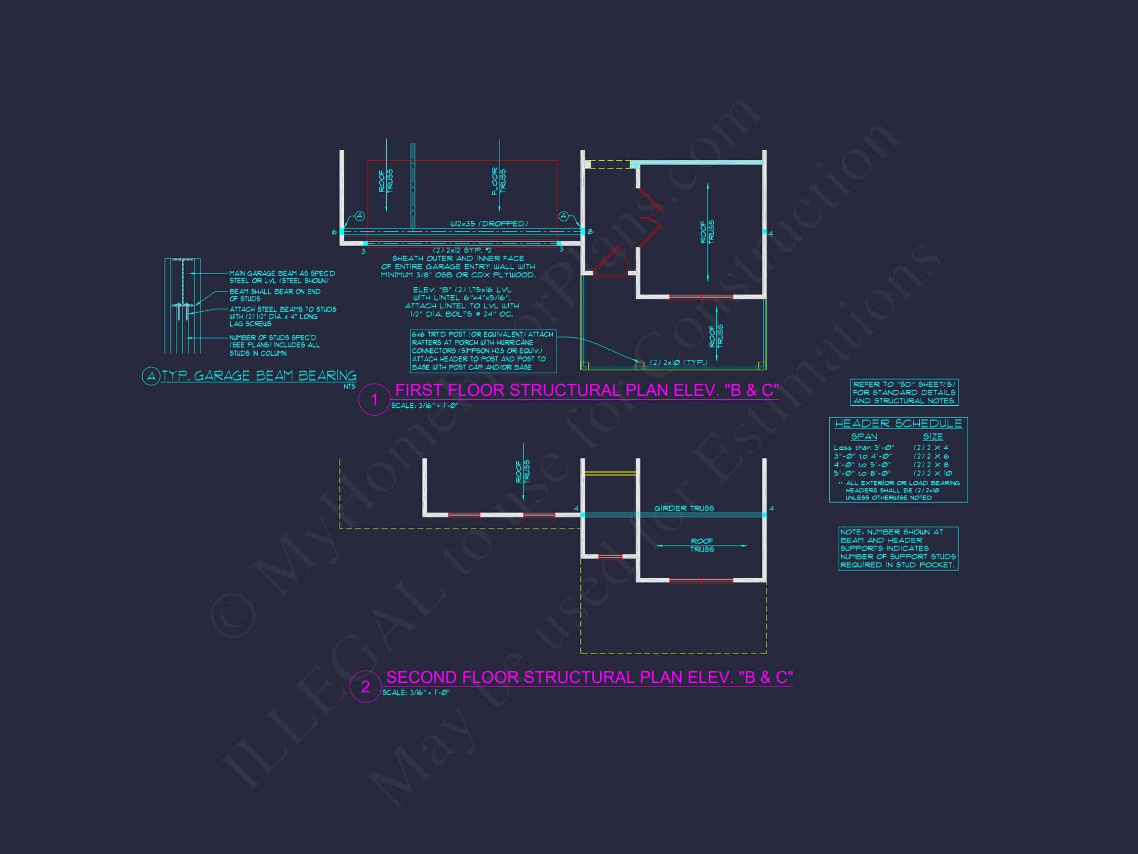 Modern house Plan with 4 Bedrooms,2 Stories & CAD Designs