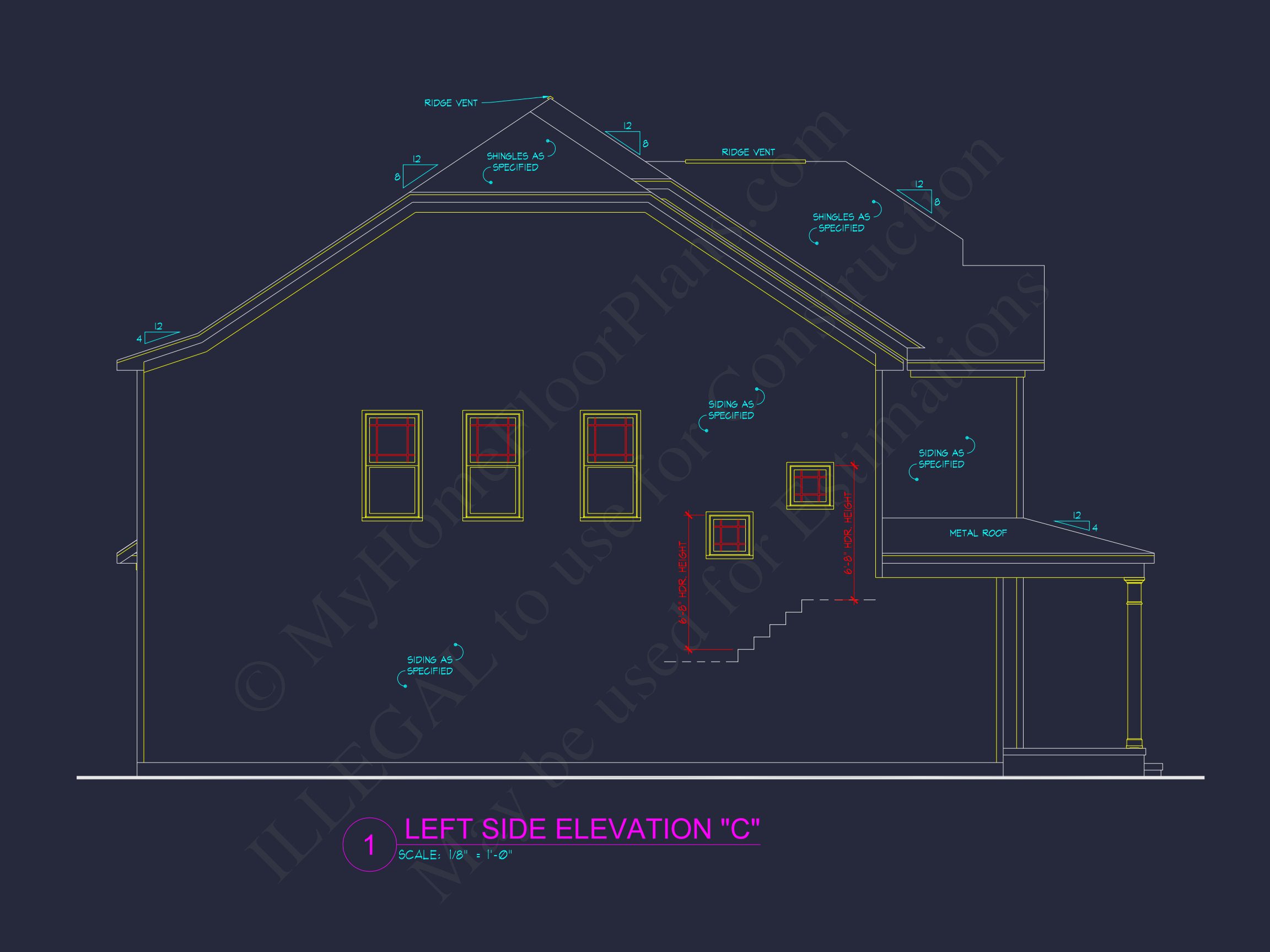 Modern house Plan with 4 Bedrooms,2.5 Baths,and CAD Designs
