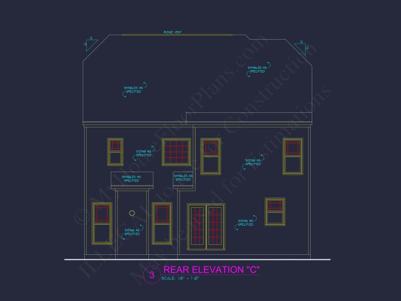 Modern house Plan with 4 Bedrooms, 2.5 Baths, and CAD Designs