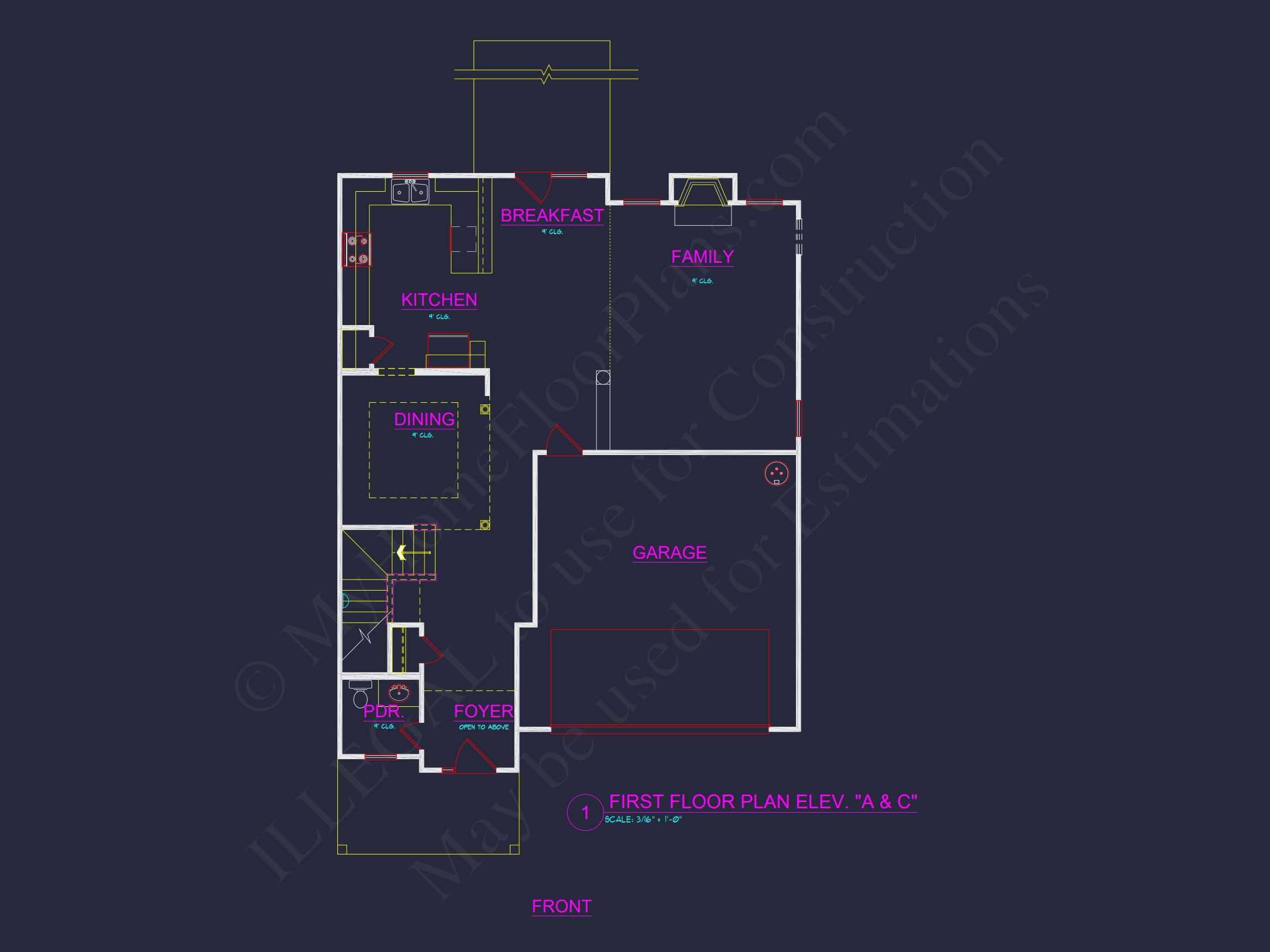 Modern house Plan with 4 Bedrooms,2.5 Baths,and CAD Designs
