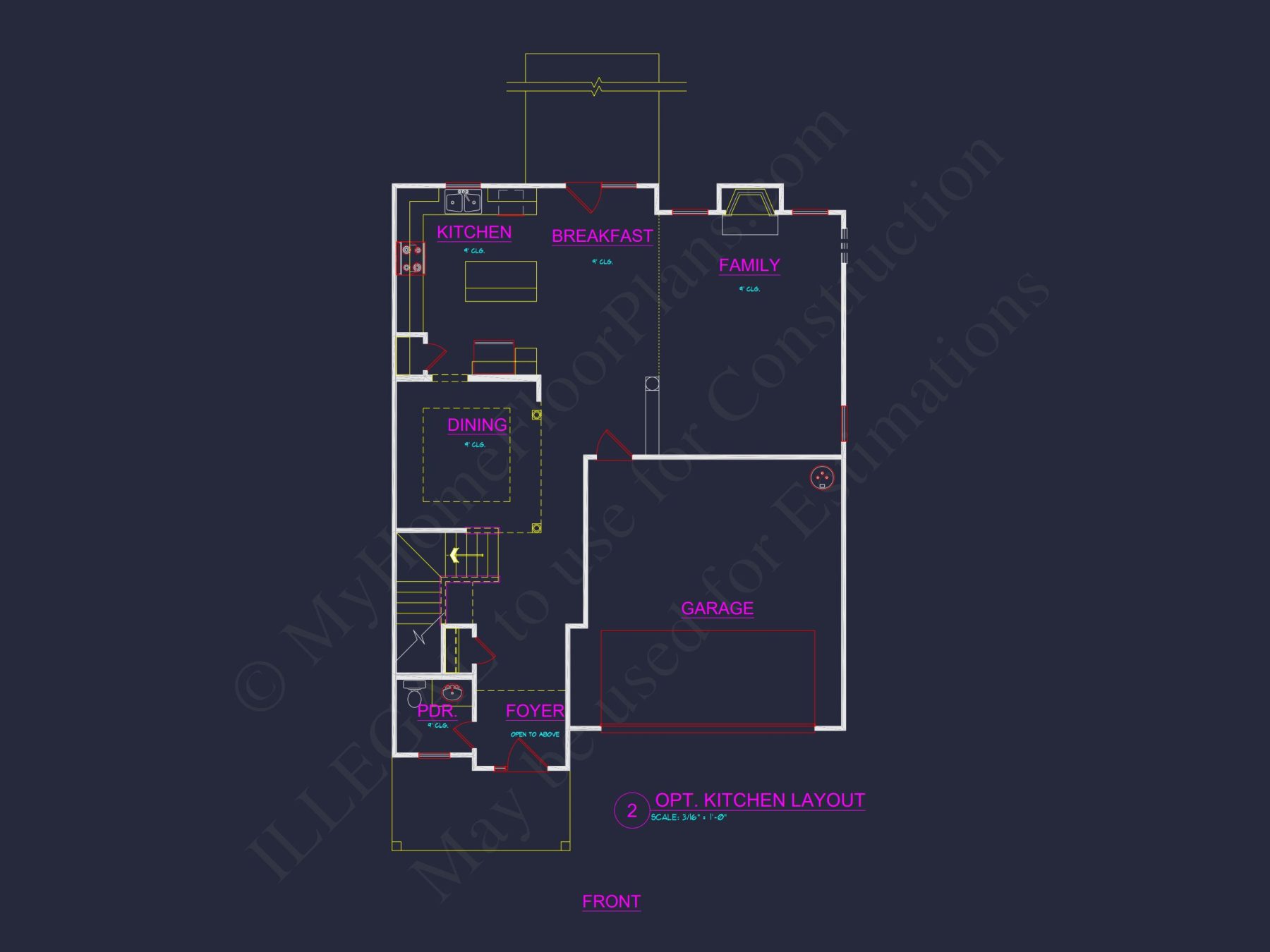 Modern house Plan with 4 Bedrooms, 2.5 Baths, and CAD Designs