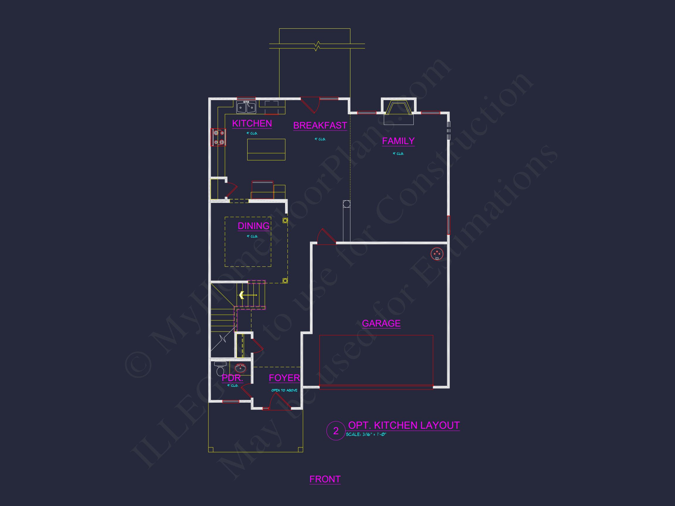 Modern house Plan with 4 Bedrooms,2.5 Baths,and CAD Designs