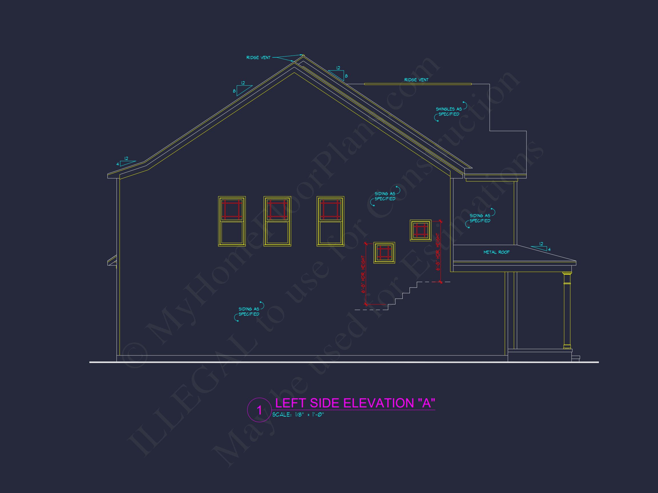 Modern house Plan with 4 Bedrooms,2.5 Baths,and CAD Designs