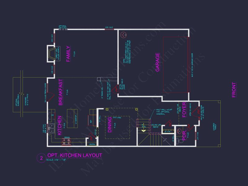 Modern house Plan with 4 Bedrooms, 2.5 Baths, and CAD Designs