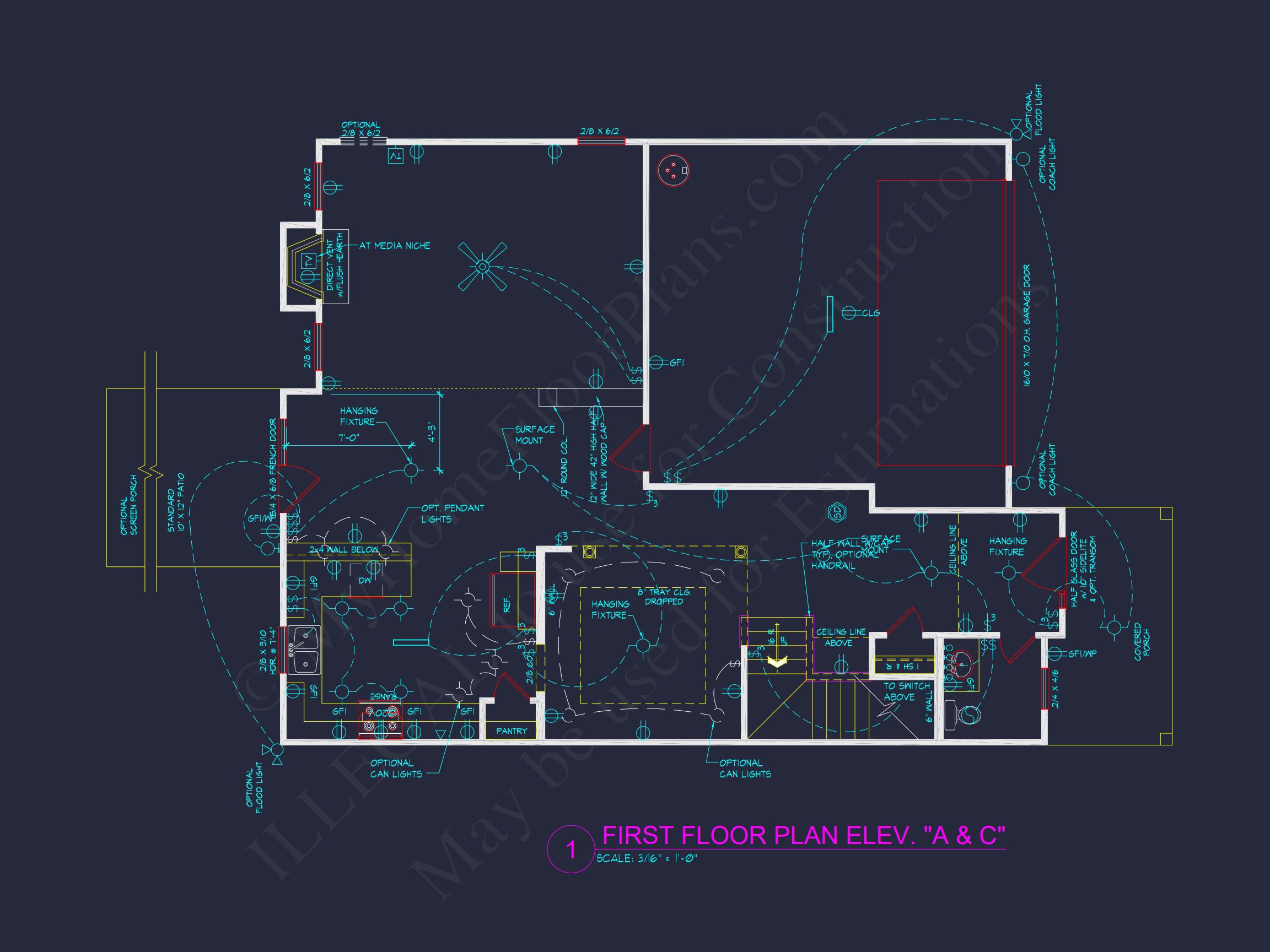 Modern house Plan with 4 Bedrooms,2.5 Baths,and CAD Designs