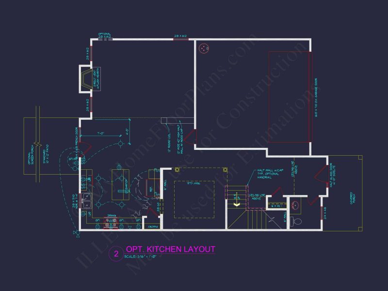 Modern house Plan with 4 Bedrooms, 2.5 Baths, and CAD Designs