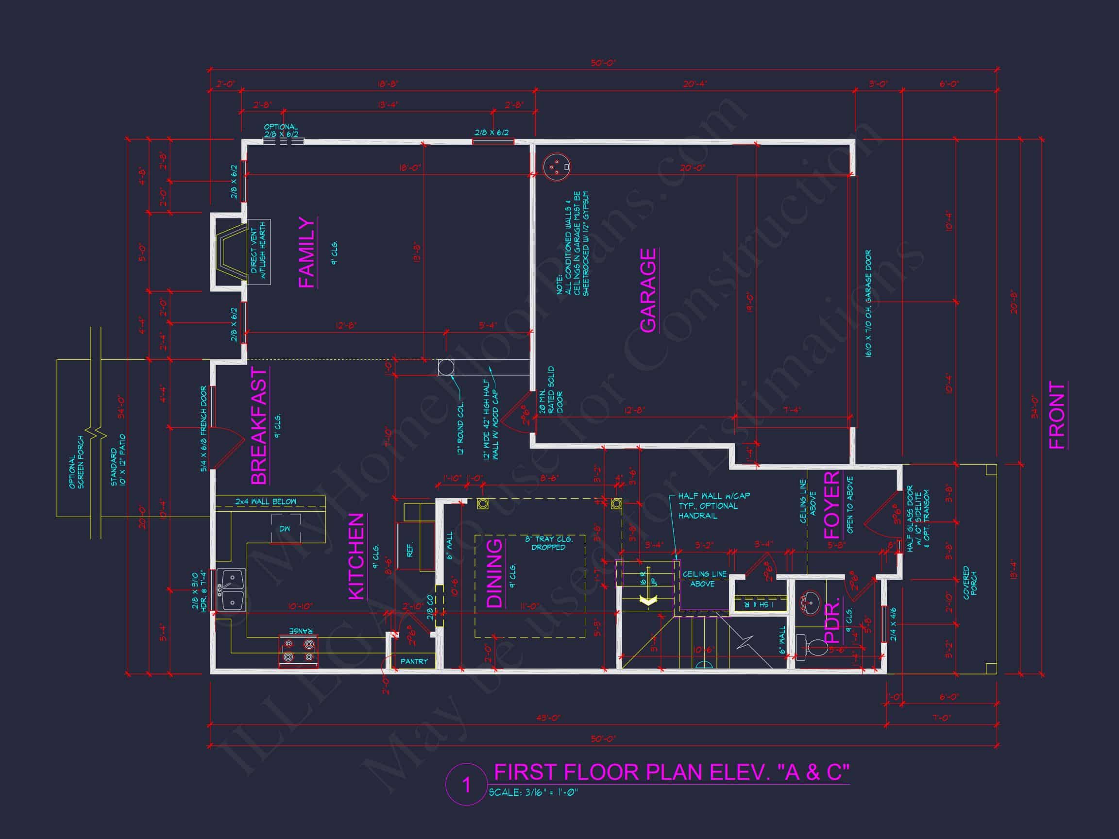 Modern house Plan with 4 Bedrooms,2.5 Baths,and CAD Designs