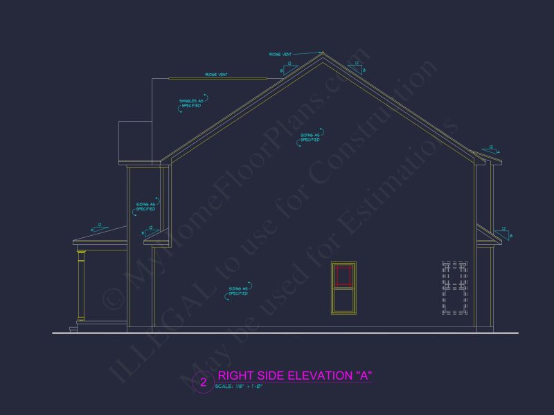 Modern house Plan with 4 Bedrooms, 2.5 Baths, and CAD Designs