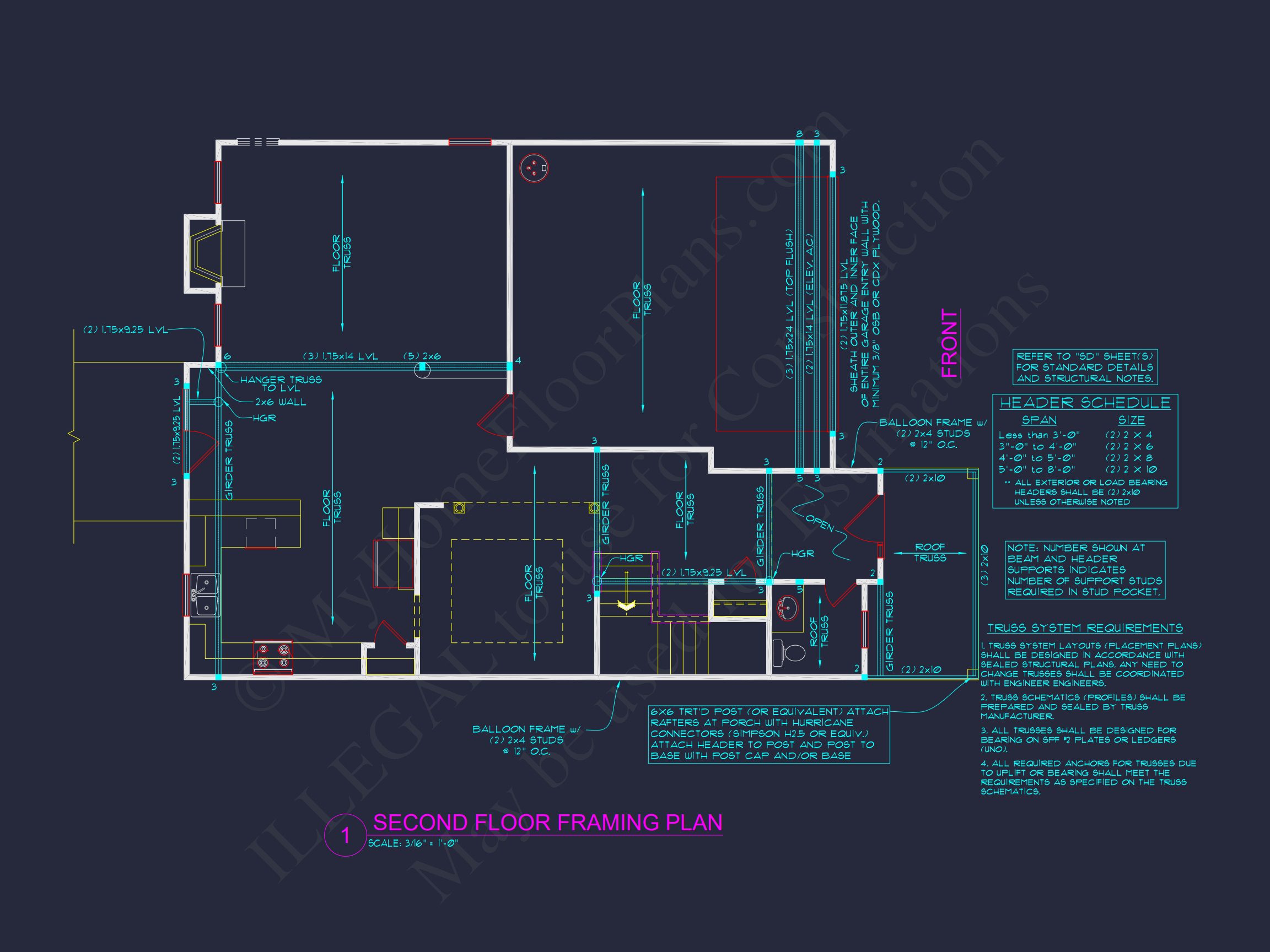 Modern house Plan with 4 Bedrooms,2.5 Baths,and CAD Designs