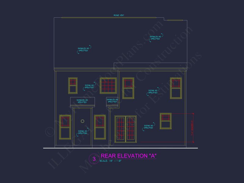 Modern house Plan with 4 Bedrooms, 2.5 Baths, and CAD Designs
