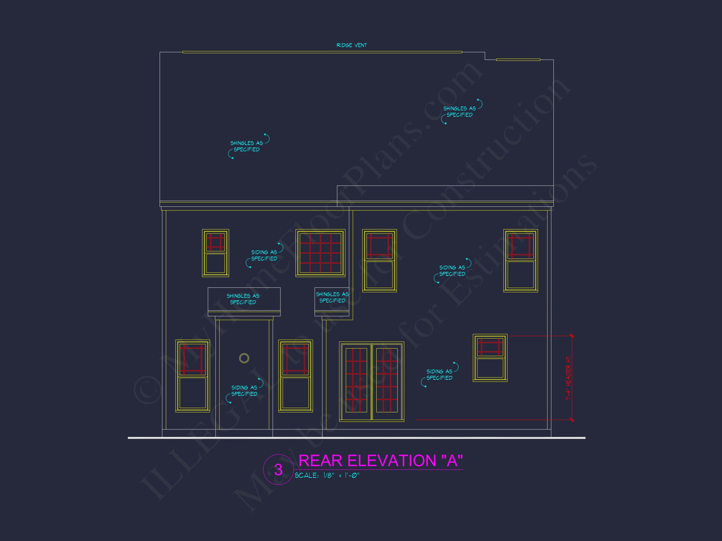 Modern house Plan with 4 Bedrooms,2.5 Baths,and CAD Designs