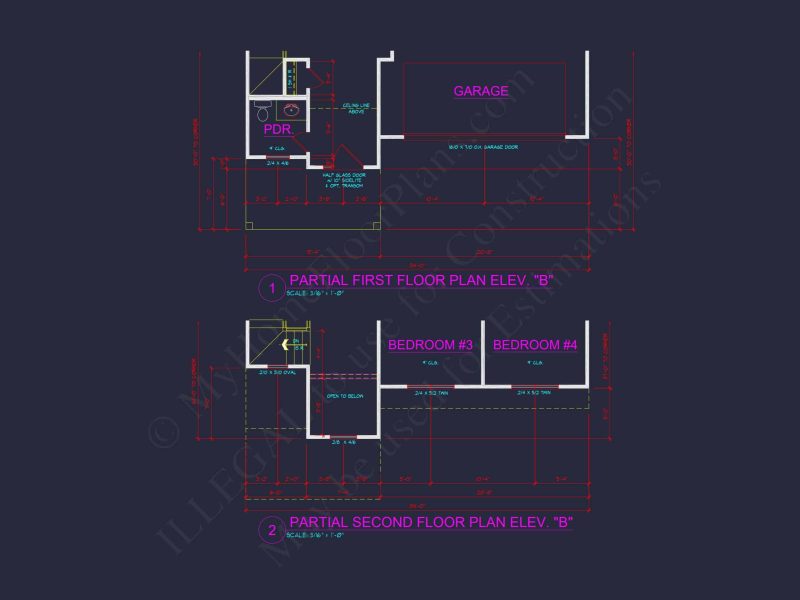Modern house Plan with 4 Bedrooms, 2.5 Baths, and CAD Designs