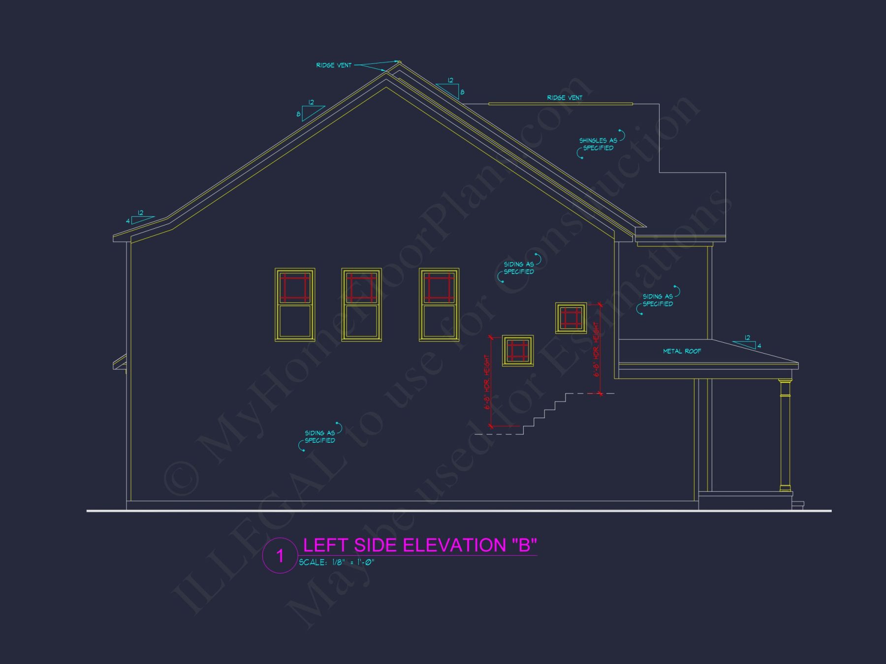 Modern house Plan with 4 Bedrooms, 2.5 Baths, and CAD Designs