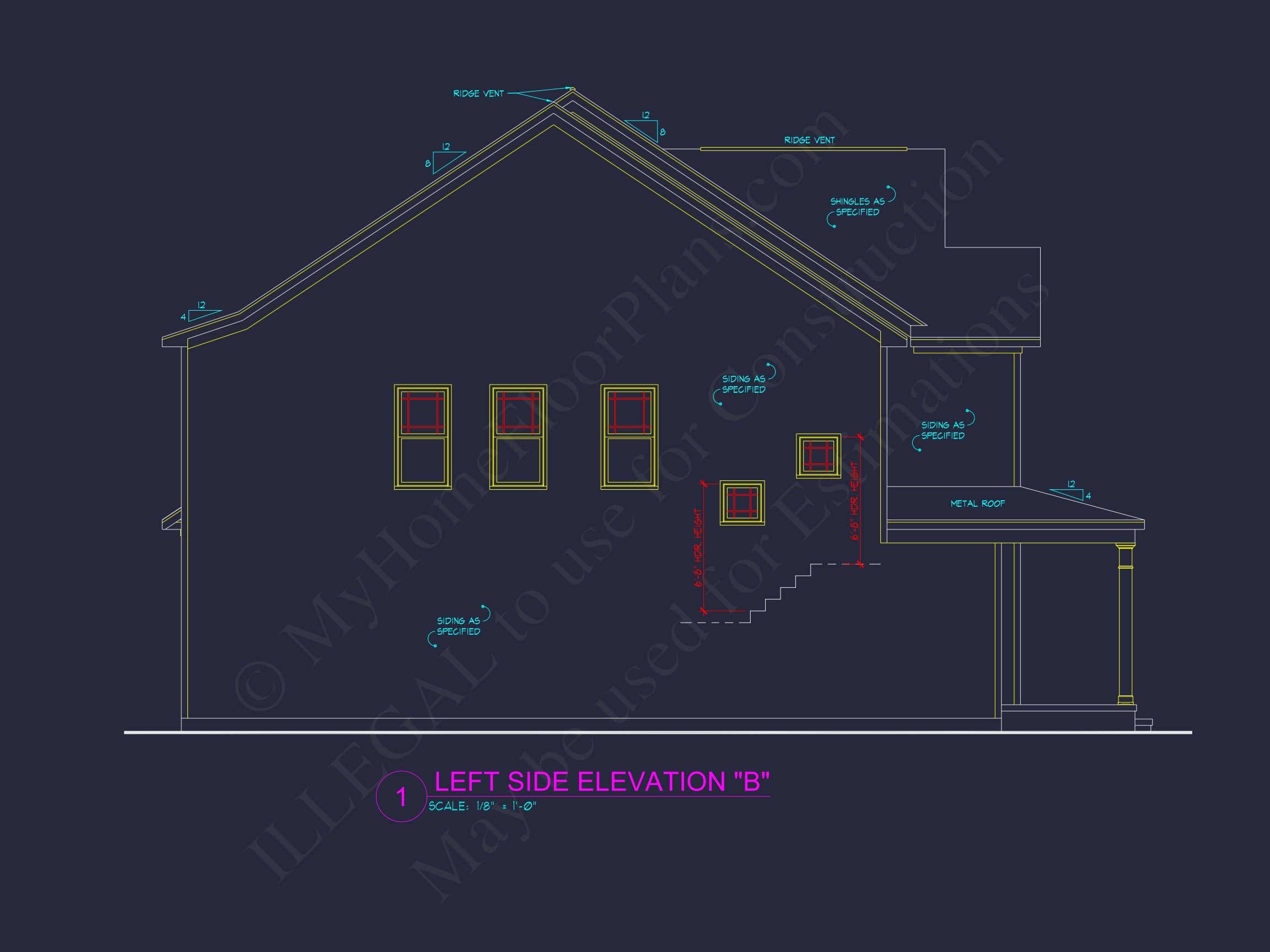 Modern house Plan with 4 Bedrooms,2.5 Baths,and CAD Designs