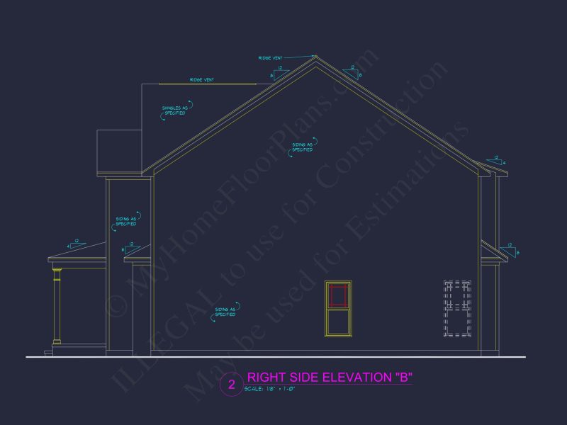 Modern house Plan with 4 Bedrooms, 2.5 Baths, and CAD Designs