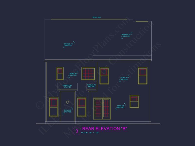 Modern house Plan with 4 Bedrooms, 2.5 Baths, and CAD Designs