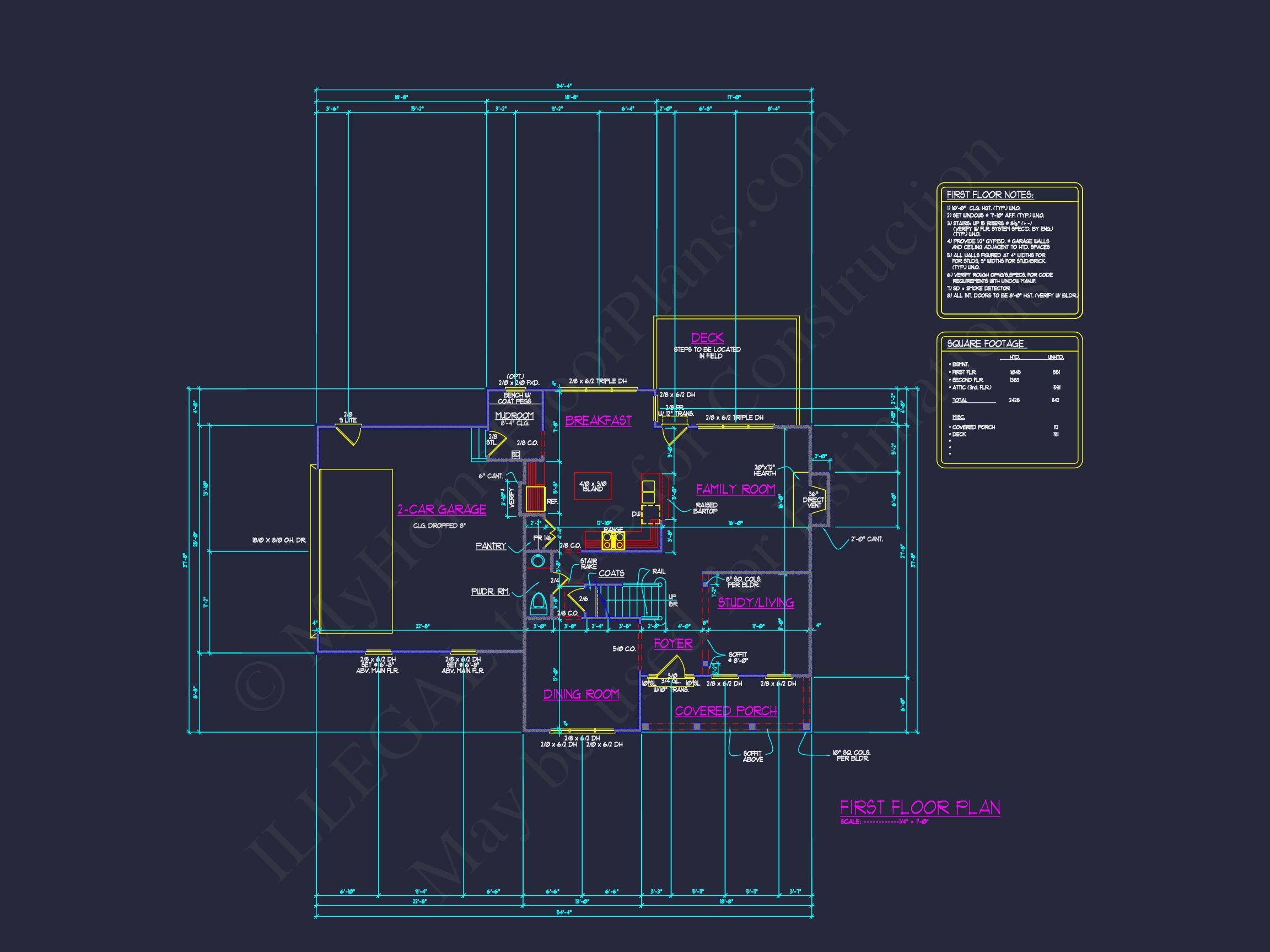 Modern house Plan with Architectural Designs and CAD Features