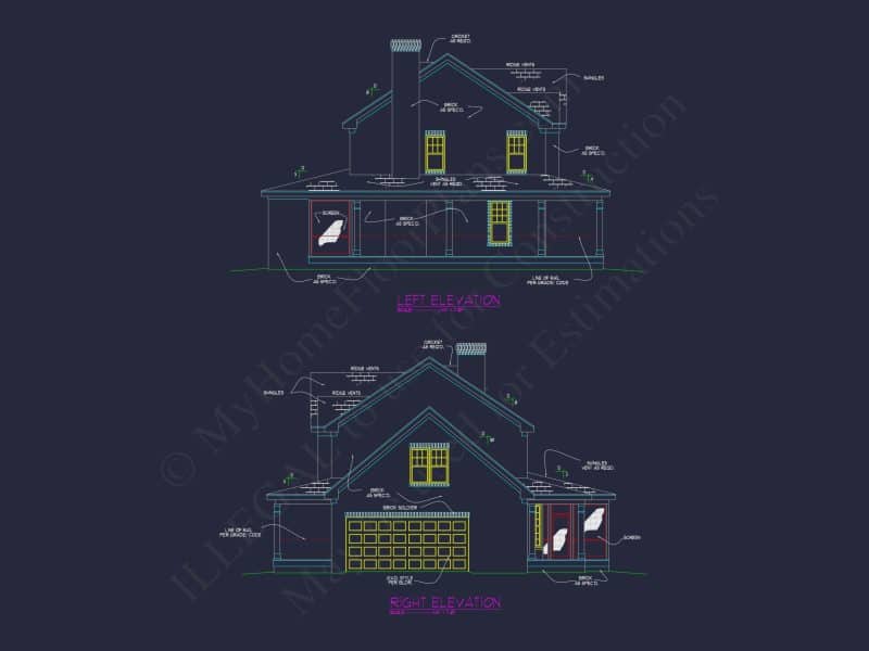 Modern house Plan with CAD Designs: Spacious 2-Story Blueprint