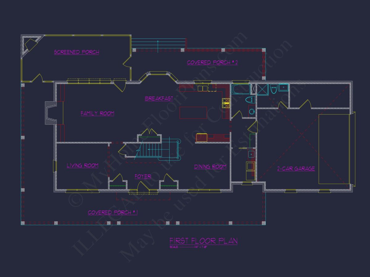 Modern house Plan with CAD Designs: Spacious 2-Story Blueprint