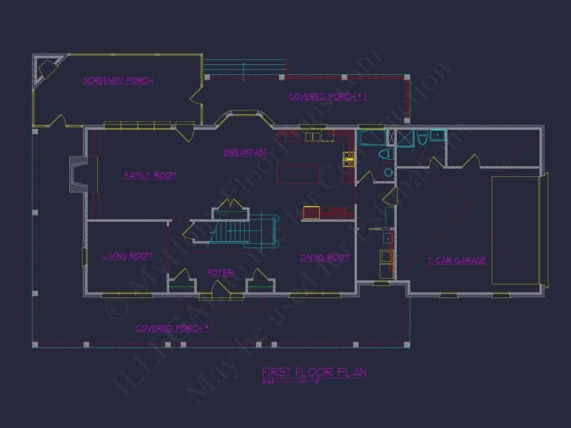 Modern house Plan with CAD Designs: Spacious 2-Story Blueprint
