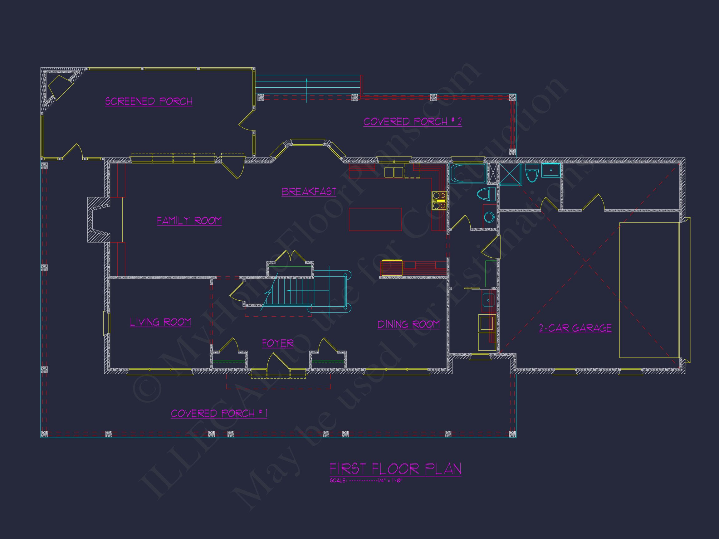 Modern house Plan with CAD Designs: Spacious 2-Story Blueprint