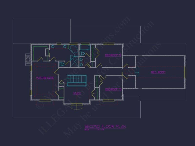 Modern house Plan with CAD Designs: Spacious 2-Story Blueprint