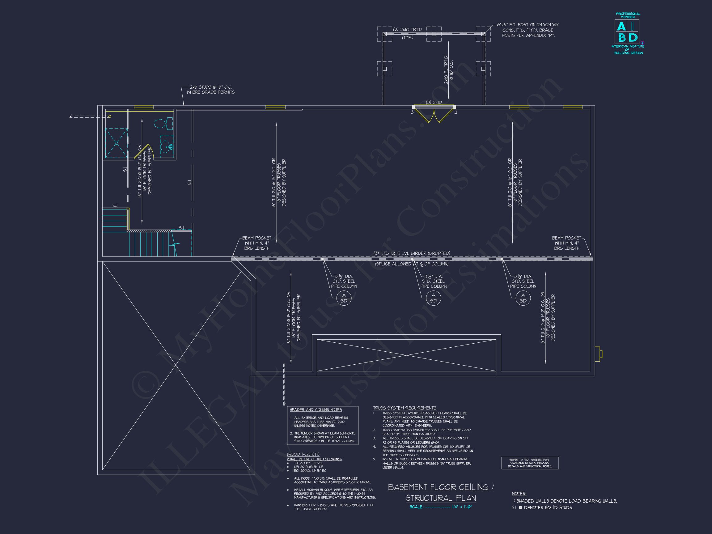 Modern house Plan with Open Floor Plan & CAD Designs