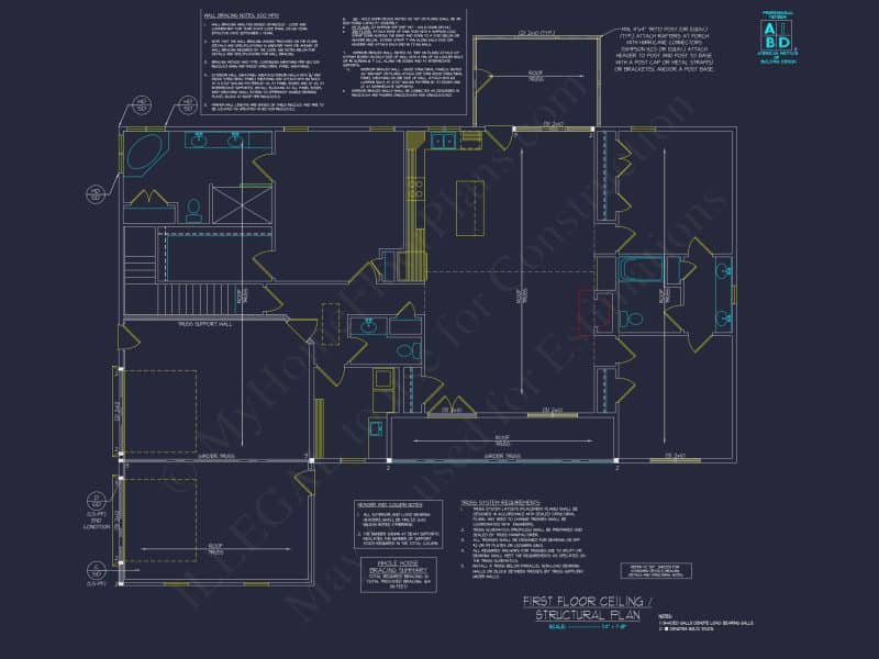 Modern house Plan with Open Floor Plan & CAD Designs