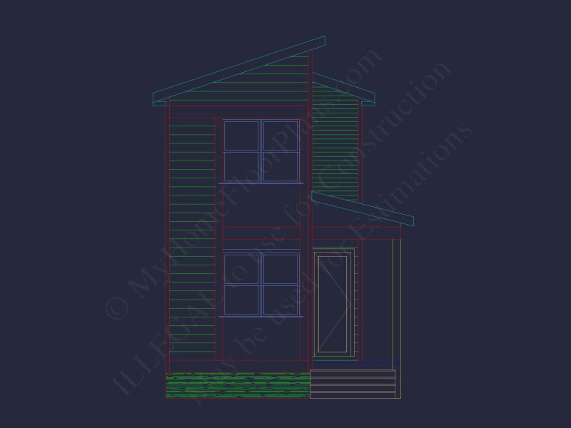 Modern house Floor Plan with 2-Story Blueprint and CAD Designs