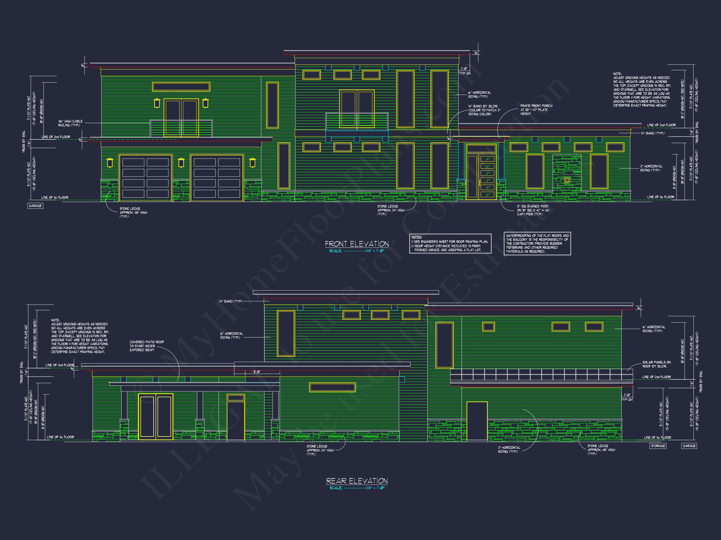 Modern house Floor Plan with 3-Car Garage and CAD Designs