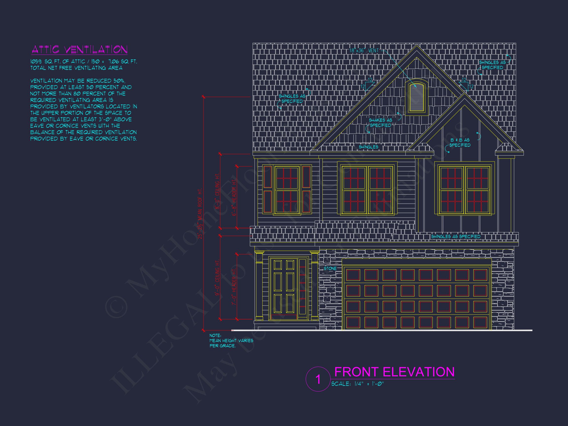 Modern house Plan: Blueprint and CAD Floor Designs