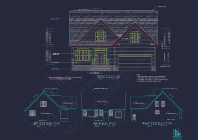 Modern house Plan: Detailed Floor Plan & CAD Blueprint Designs
