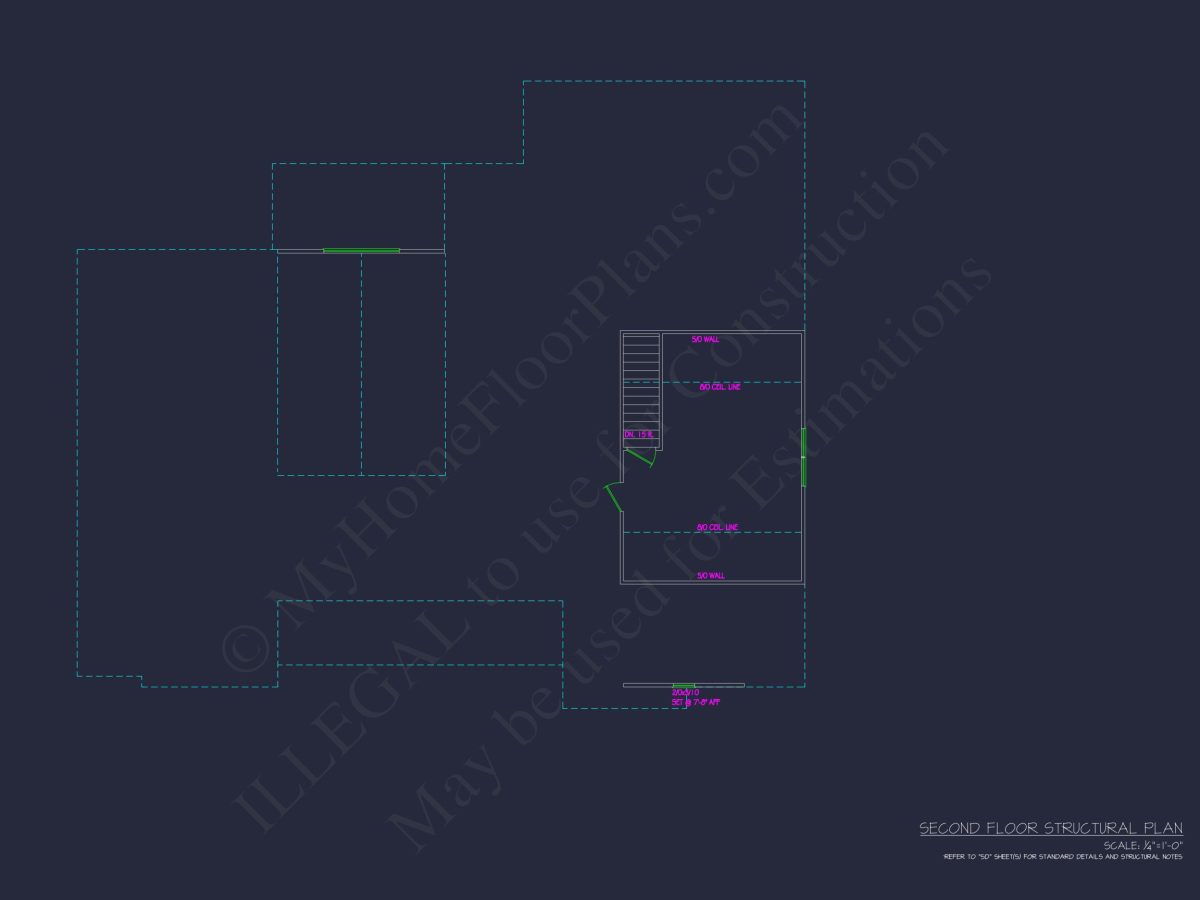 Modern Ranch house Floor Plan with CAD Blueprint Designs