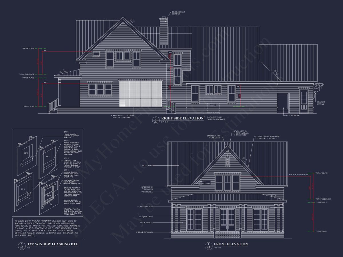 Modern Southern house Plan with Detailed CAD Architecture